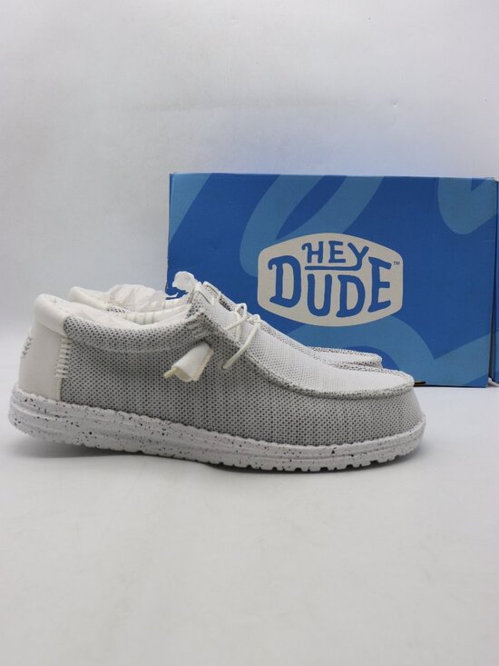 Hey Dude Wally Stretch Sox Men\'s Size 11 Gray White Canvas Lace-Up Casual Shoes main image 5